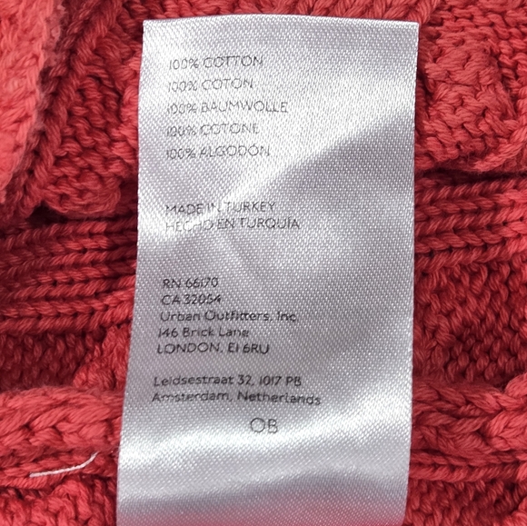 Free People Tuesday Cable Crop K Knit Sweater in pink/red - Picture 7 of 7